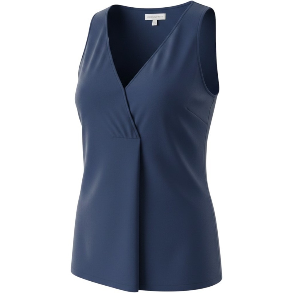 Gibson Latimer Size‎ L Navy Blue Dress Front Button/Clips Back Sleeveless